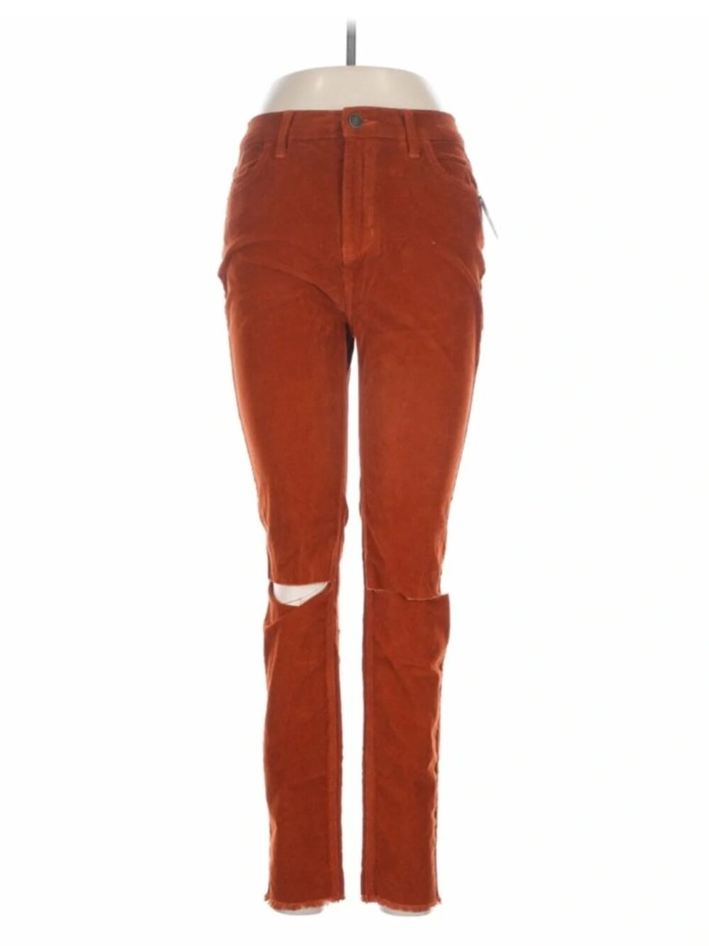 NWT We The Free Free People Rust Corduroy Distressed Skinny Jeans Size 29